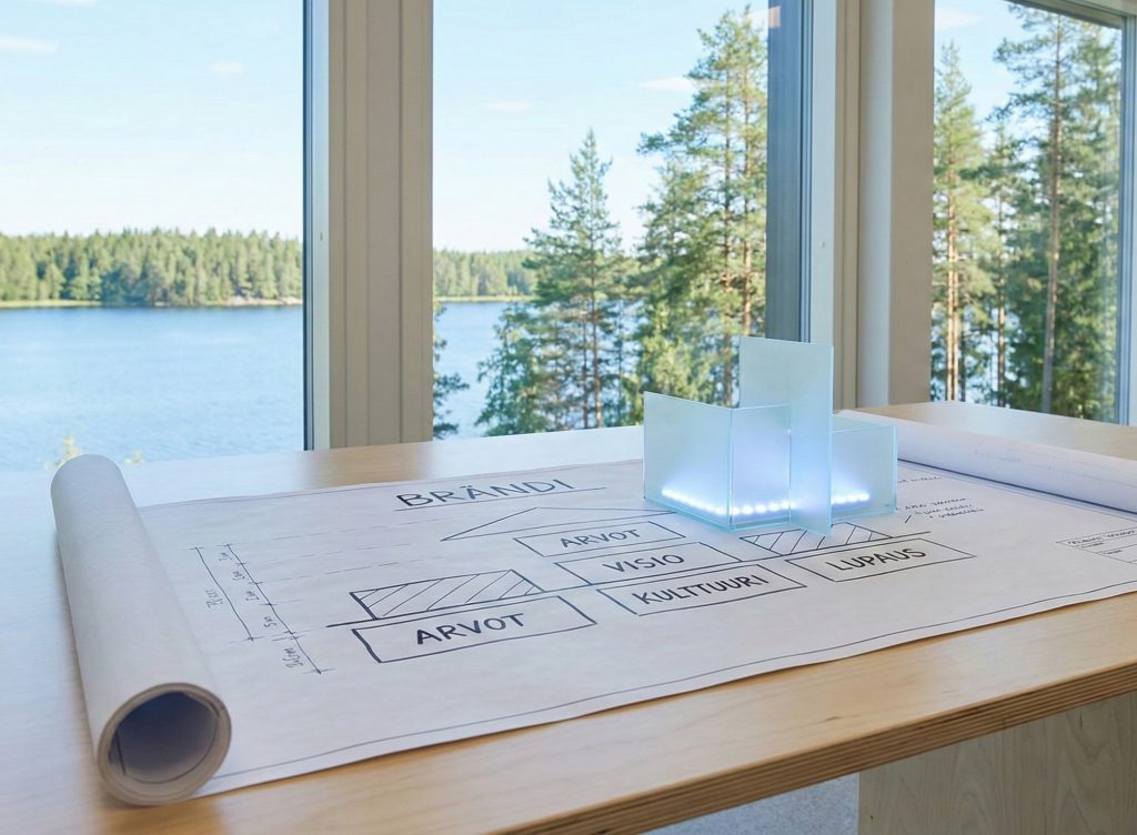 Brändin arvot kaaviona pöydällä